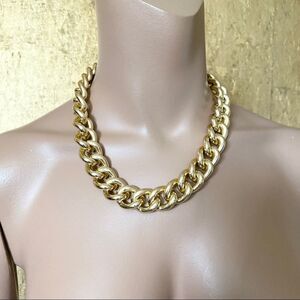 R.J Graziano gold large link statement necklace